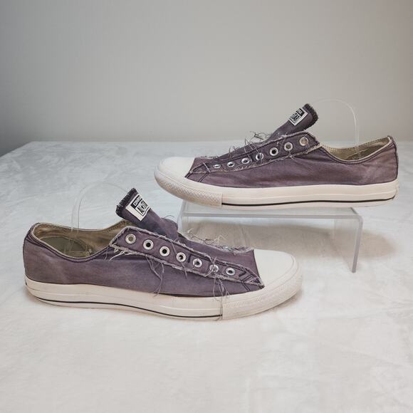 Converse Shoes Mens 13 Purple Laceless Faded Grunge Punk Destroyed Slip Ons Worn - Picture 2 of 15
